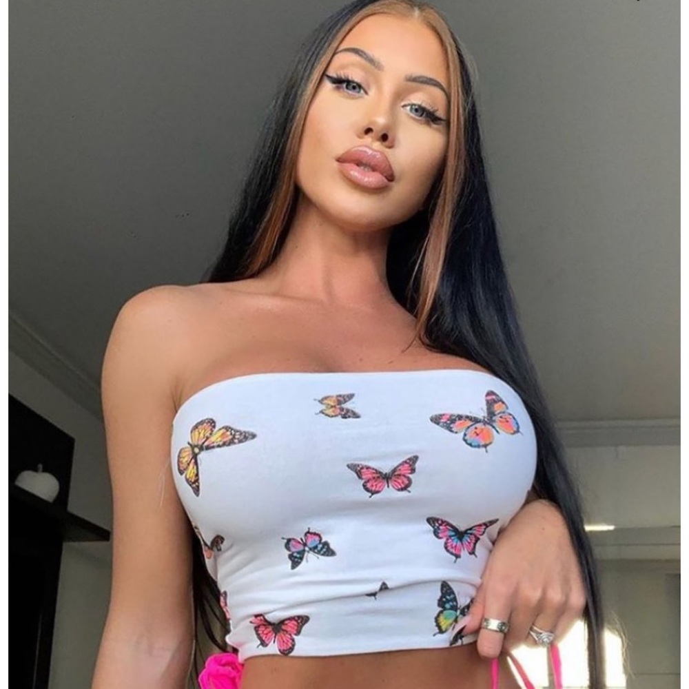 Butterflies tube top fashion nova - size L